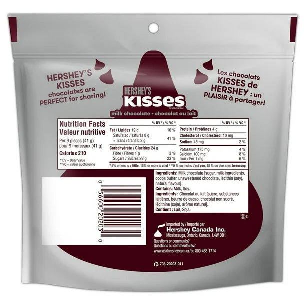 Hershey's Kisses Milk Chocolate 12 x 200g