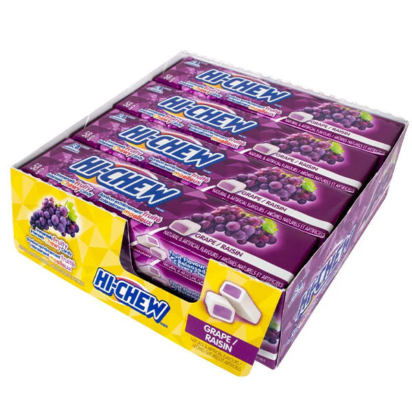 Hi Chew - Grape Chewy Candy - 12 x 58g