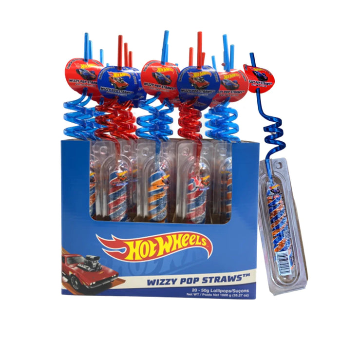 Hot Wheels - Wizzy Pop Straw - 20 x 50g