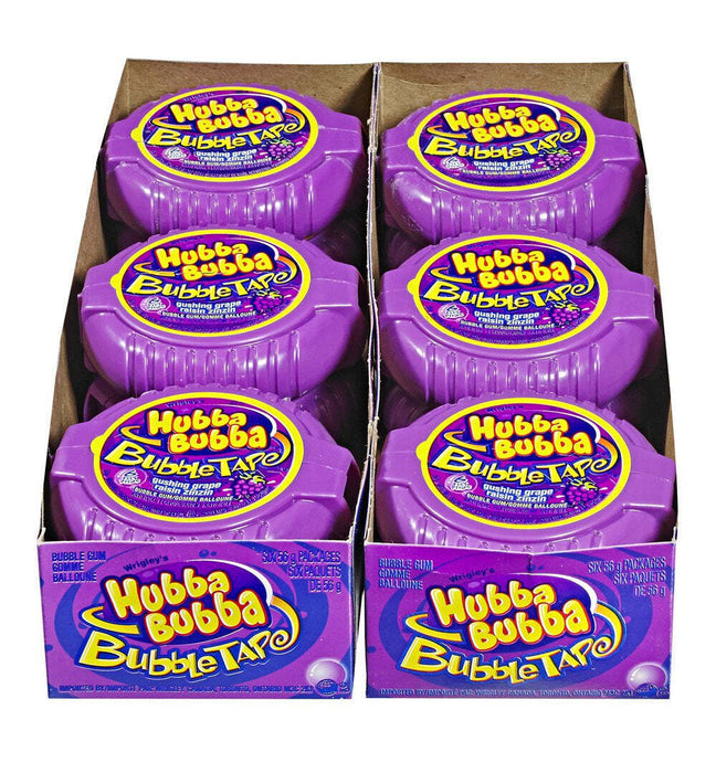 Hubba Bubba Bubble Tape Gum Grape 12 x 56g