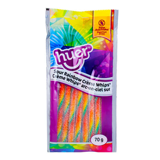 Huer - Pocket Pal Sour Rainbow Creme Whips - 6 x 70g