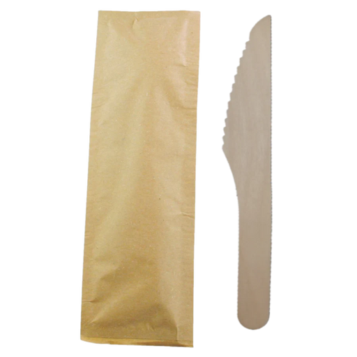 6.5" Individually Wrapped Birch Wood Knife - 1000/Case