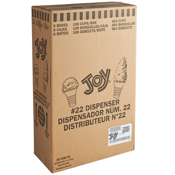 JOY - Vasos para helado con dispensador n.° 22 sin revestimiento - 8 x 108/caja