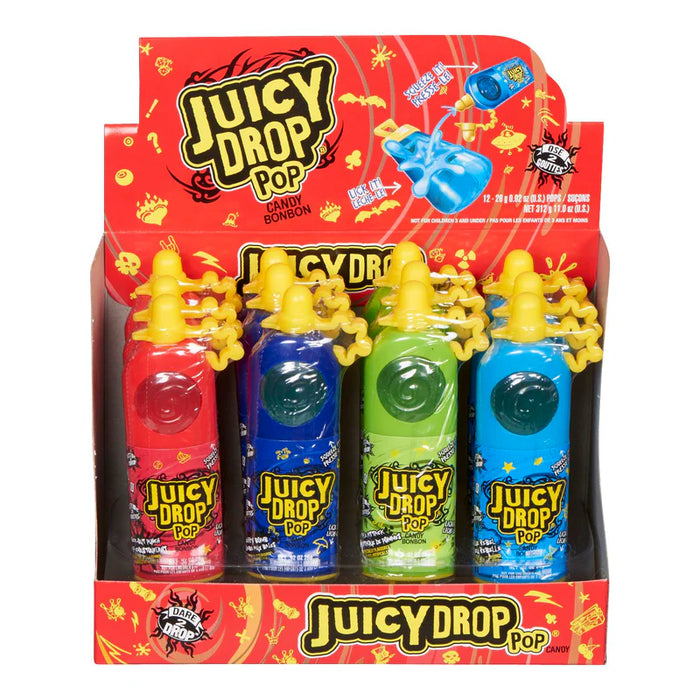 Juicy Drop - Pop Lollipop Candy - 12 x26g