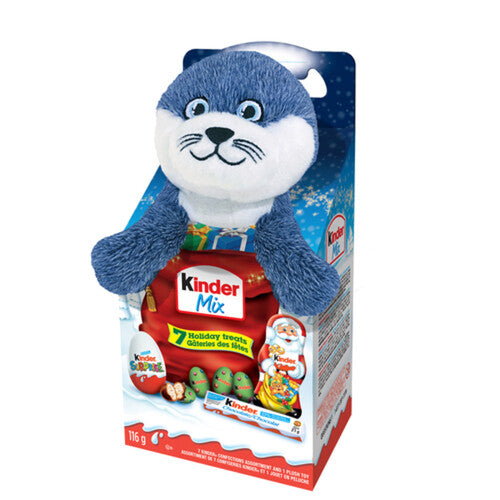 Kinder - Mix 7 Holiday Treats With Plush Toy Assorted Styles - 3 x 116g