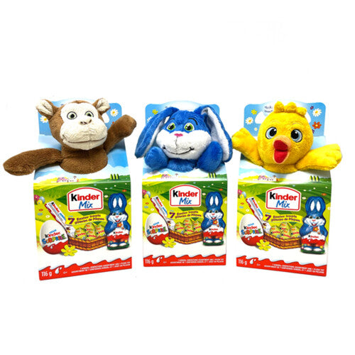Kinder - Mix 7 Holiday Treats With Plush Toy Assorted Styles - 3 x 116g