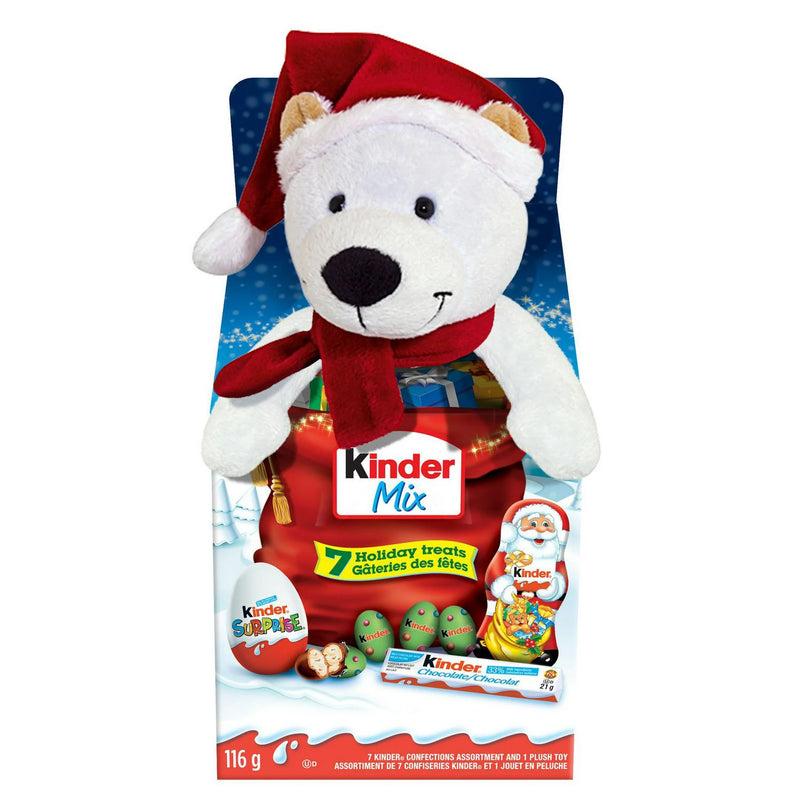 Kinder - Mix 7 Holiday Treats With Plush Toy Assorted Styles - 3 x 116g