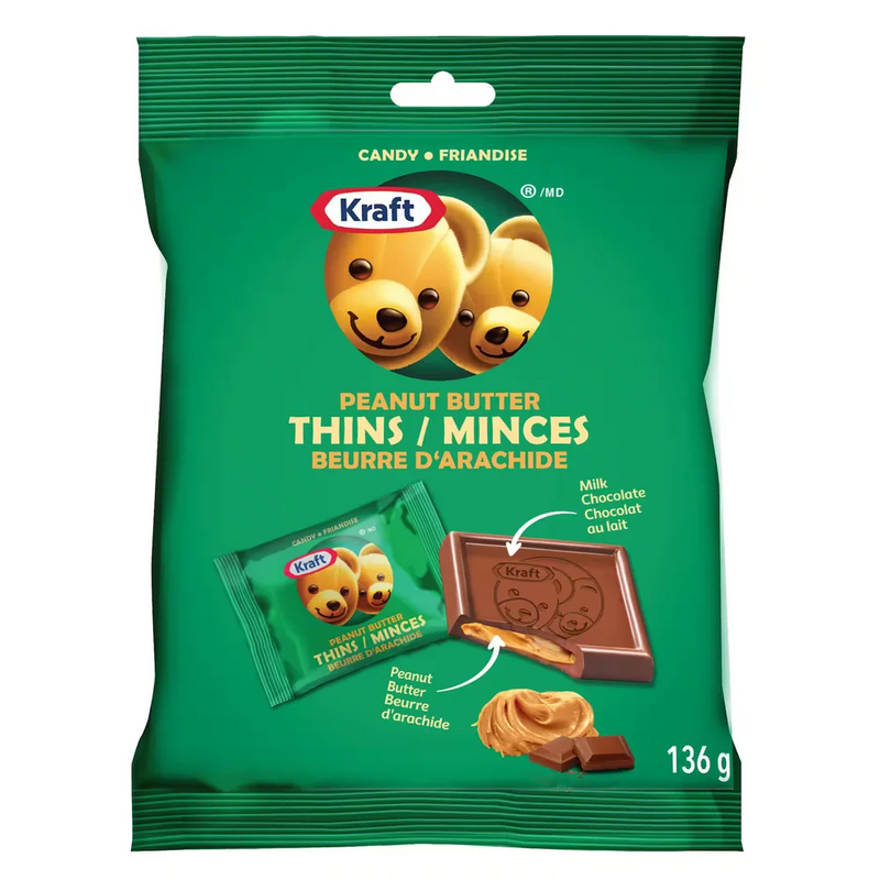 Kraft Milk Chocolate Peanut Butter Thins 136g