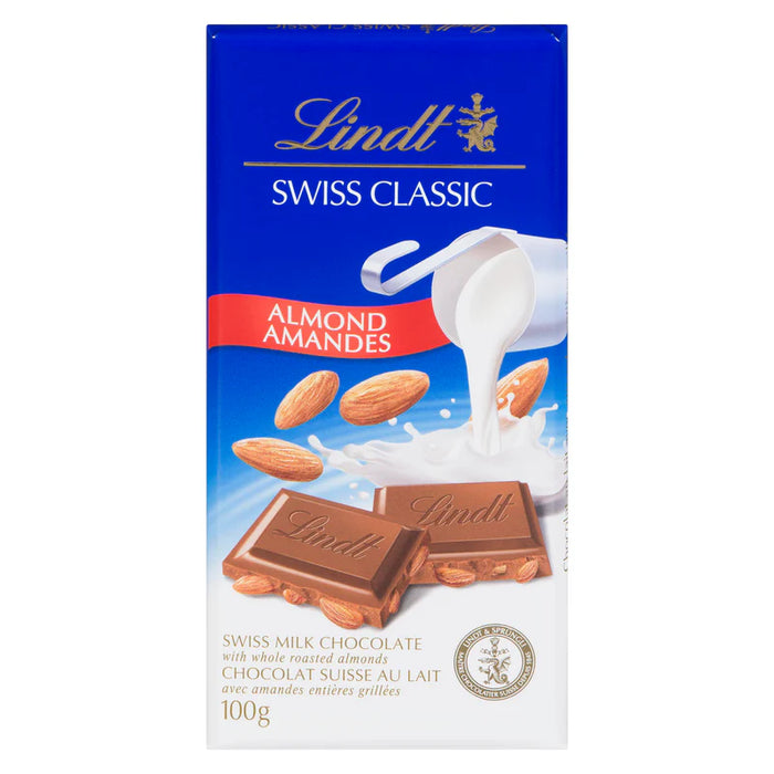 Lindt - Swiss Classic Almond Milk Chocolate Bar 100g