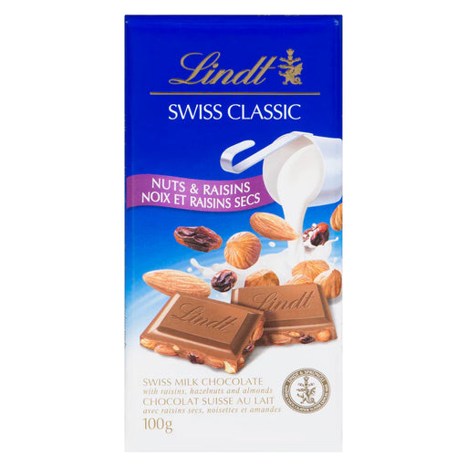 Lindt - Swiss Classic Fruit & Nut Milk Chocolate Bar - 6 x 100g