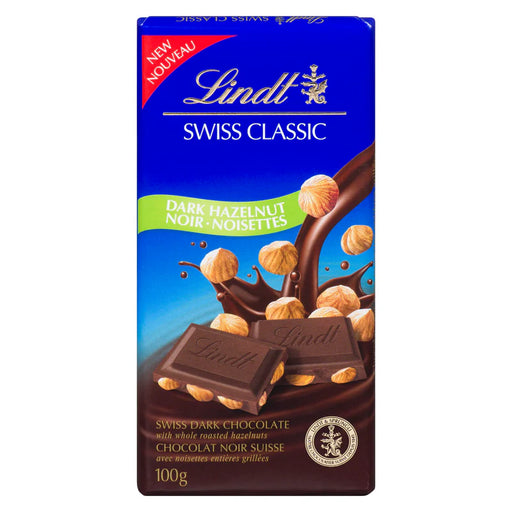 Lindt - Swiss Classic Hazelnut Dark Chocolate Bar - 6 x 100g