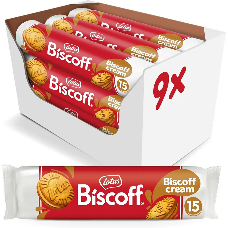 Lotus Biscoff - Galletas Sándwich con Crema Original Biscoff - 9 x 150g