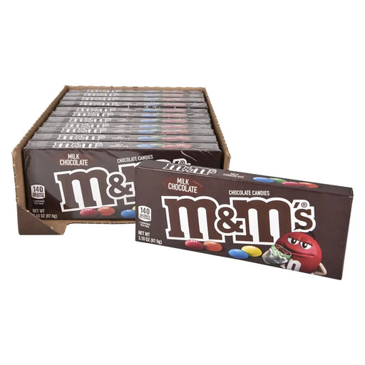 M&M - Milk Chocolate Candy Theatre Box 3.1 Oz - 12 x 87g