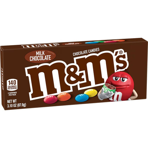 M&M - Milk Chocolate Candy Theatre Box 3.1 Oz - 12 x 87g