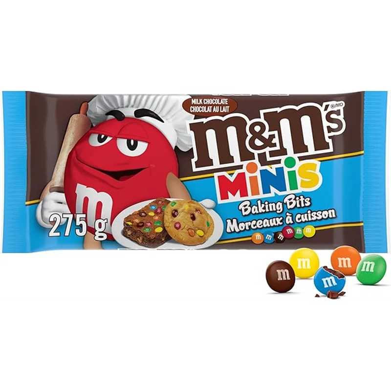 M&M's - Minis Baking Milk Chocolate Candies Baking Bits - 12 x 275g