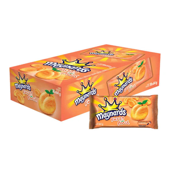 Maynards - Fuzzy Peach Gummy Candy 18 x 64g - 12 Packs