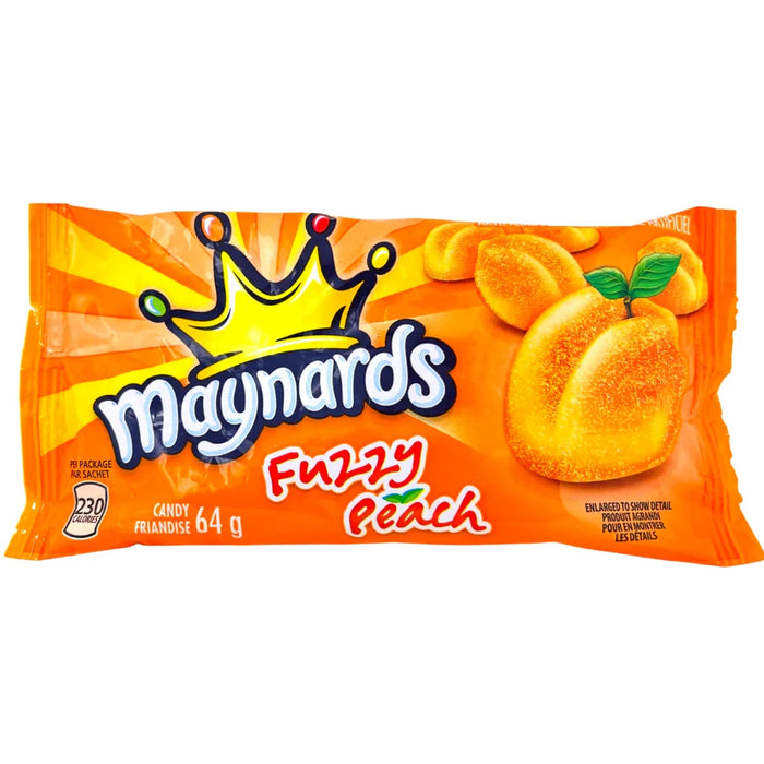 Maynards - Fuzzy Peach Gummy Candy 18 x 64g - 12 Packs