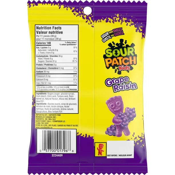 Maynards - Sour Patch Kids Grape Candy - 154g