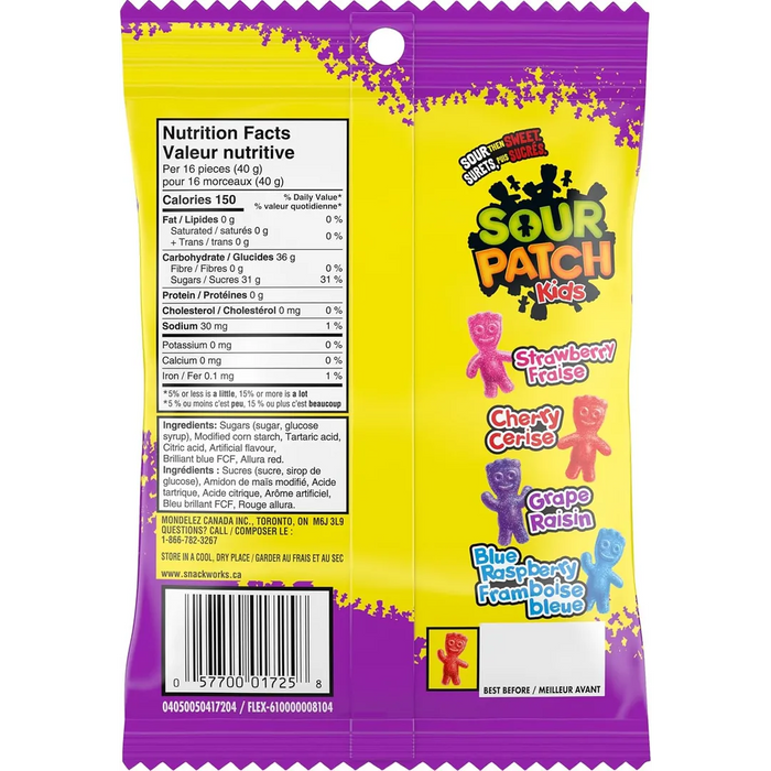 Maynards Sour Patch Kids Berries Gummy Candy 150g