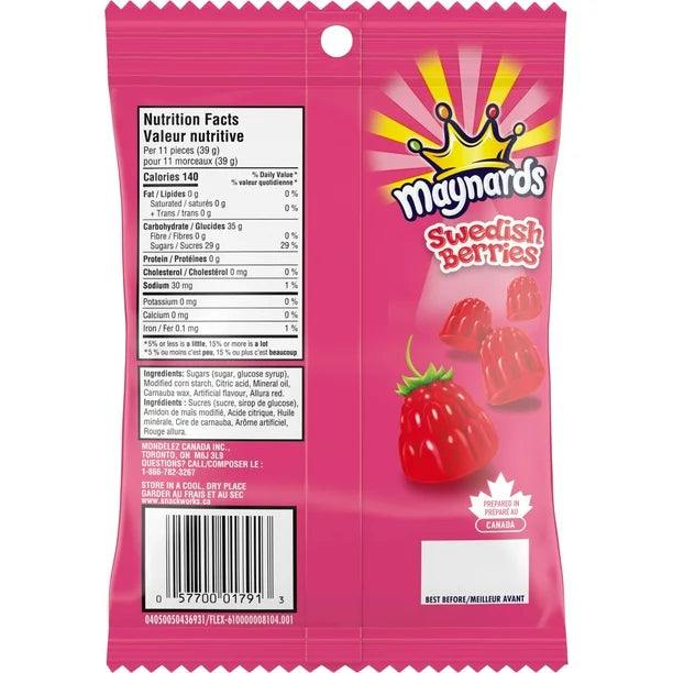 Maynards Swedish Berries Gummy Candy 154g