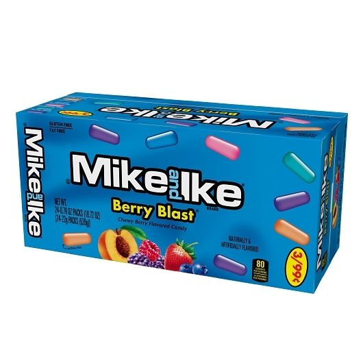 Mike and Ike - Berry Blast Chewy Candy 24 x 22g - 16 Boxes