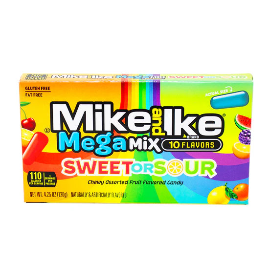 Mike and Ike - Mega Mix Sweet & Sour Theatre Box 4.25 Oz - 12 x 120g