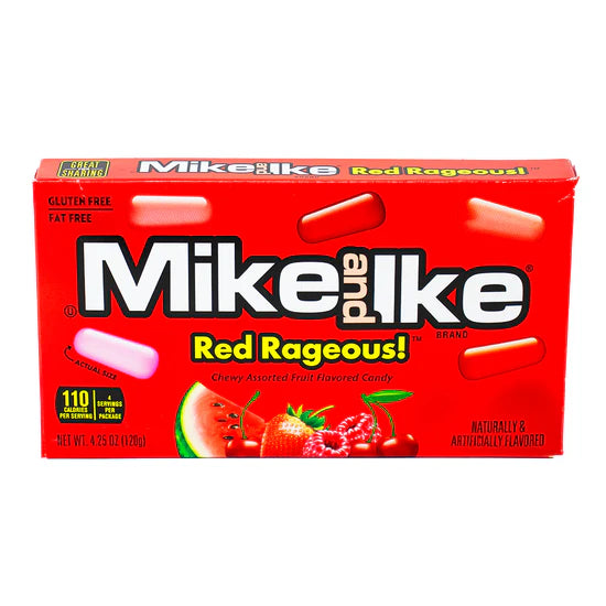 Mike and Ike - Red Rageous Theatre Box 4.25 Oz - 4 x 120g