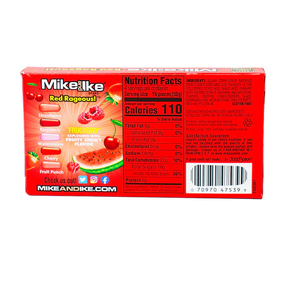 Mike and Ike - Red Rageous Theatre Box 4.25 Oz - 4 x 120g