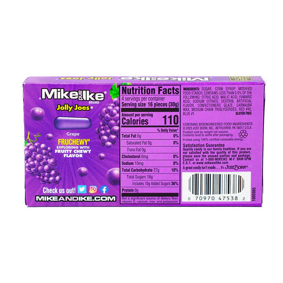 Mike and Ike - Jolly Joes Grape Theatre Box 5 Oz - 12 x 141g