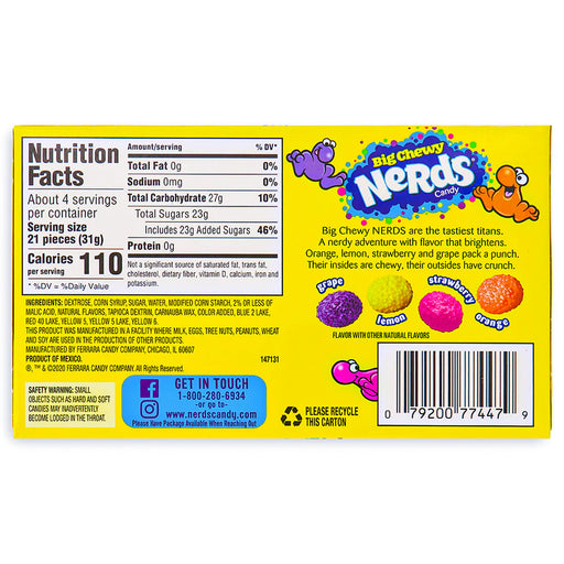 Nerds - Big Chewy Theatre Box 4.25 Oz - 12 x 120g