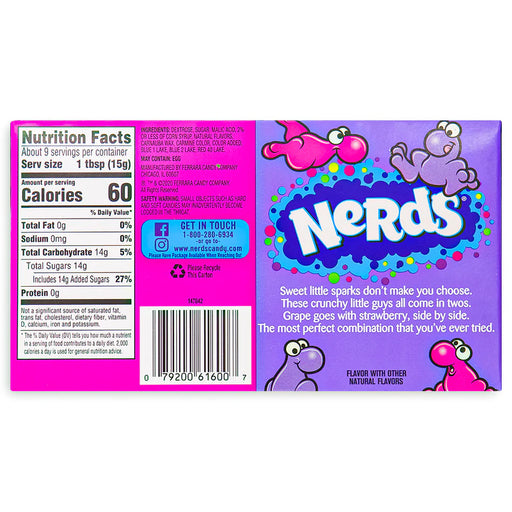 Nerds - Grape Strawberry Theatre Box 5 Oz - 12 x 141g