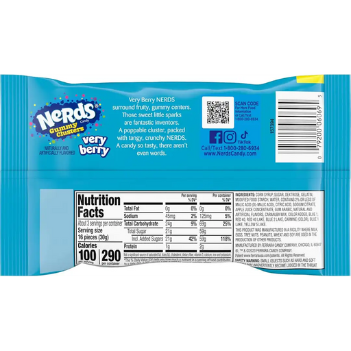 Nerds - Gummy Clusters Very Berry Share Pouch - 12 x 85g