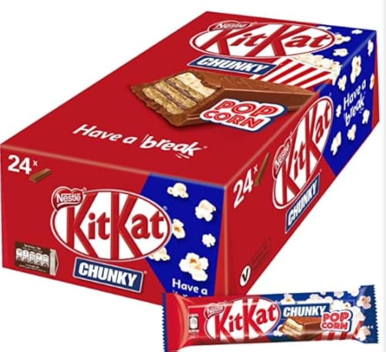 Nestle - KitKat Chunky Popcorn Chocolate Bar - 6 x 48g