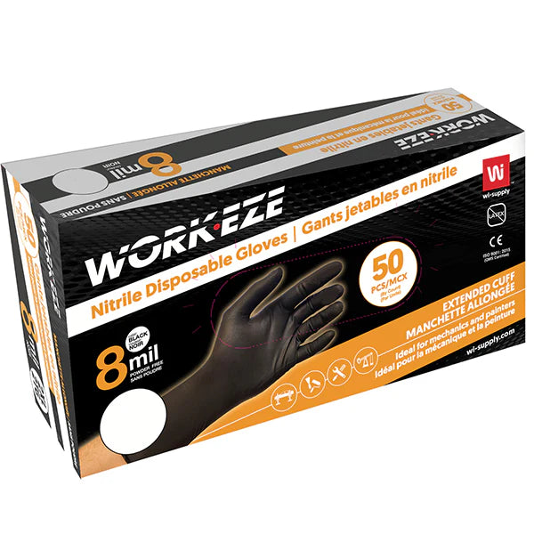 Guantes de nitrilo Touch Flex, negros, pequeños, sin polvo, 5 milésimas, 10 x 100/caja