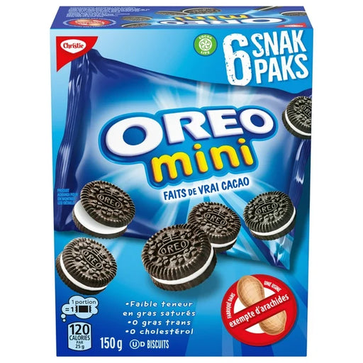 Oreo - Mini Original Chocolate Sandwich Cookies Snack Pack - 150g