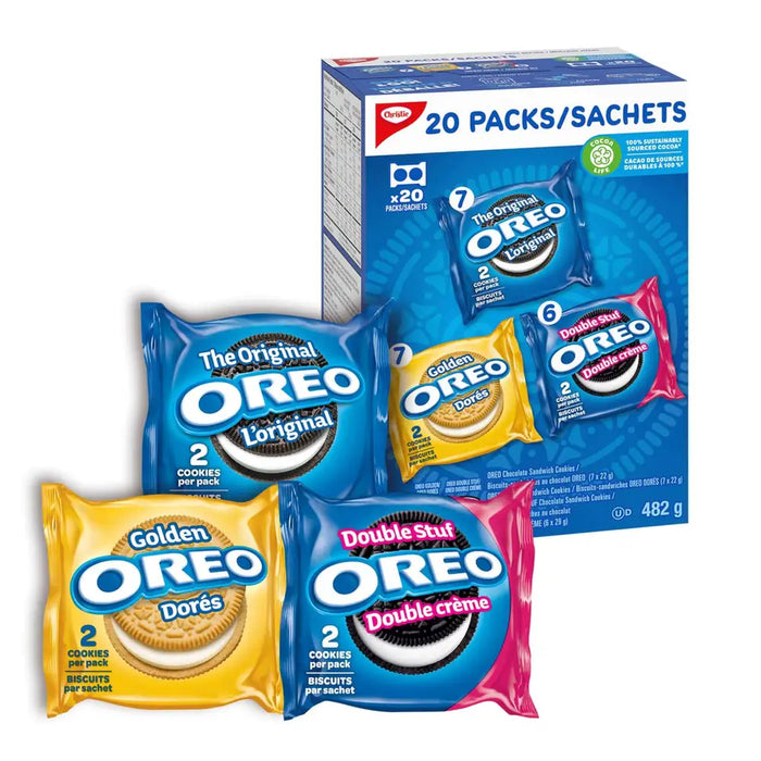 Oreo - Variety Pack Sandwich Cookies 20 Packs - 482g