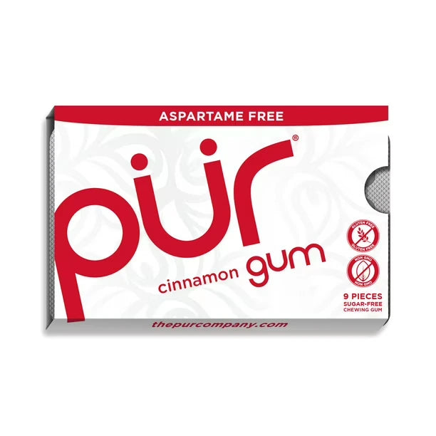 PUR - Aspartame-Free Gum Cinnamon Blister 9 Pcs - 12 Packs