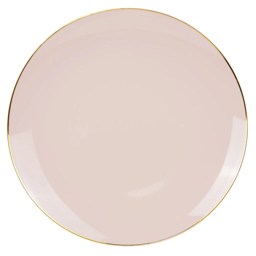 Plastic Plates Blush Pink With Gold Rim