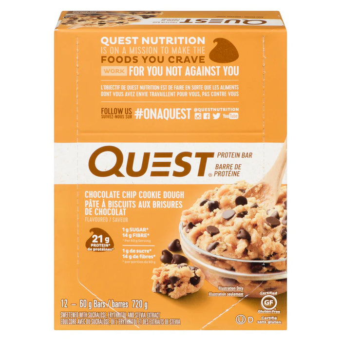 Quest - Chocolate Chip Cookie Dough - 12 x 60g