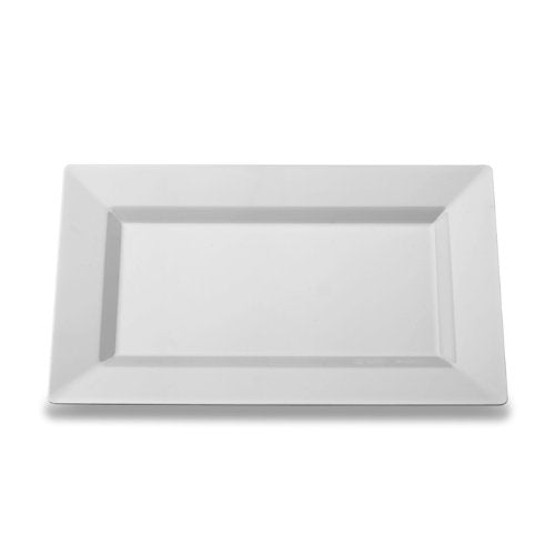 Rectangular White Plastic Dessert Plate, Dinner Plate