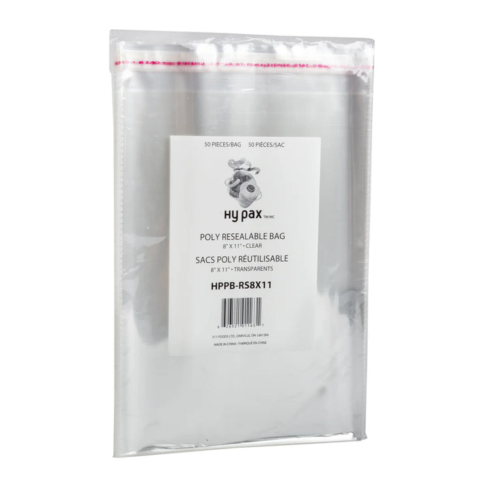 Hypax - Resalable Poly Bags With Strip 8" x 11" - 250 / Case