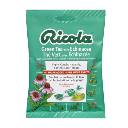 Ricola - Green Tea With Echinacea Cough Drops 75g, 19 Pcs - 8 Packs