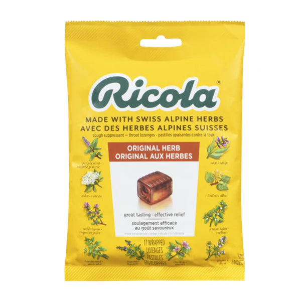 Ricola - Original Herb Cough Drops 75g Each - 8 Packs