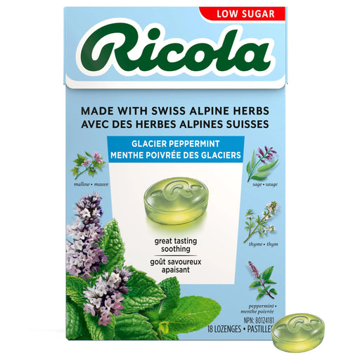 Ricola Glacier Peppermint Throat Drops 18 Lozenges 10 Packs