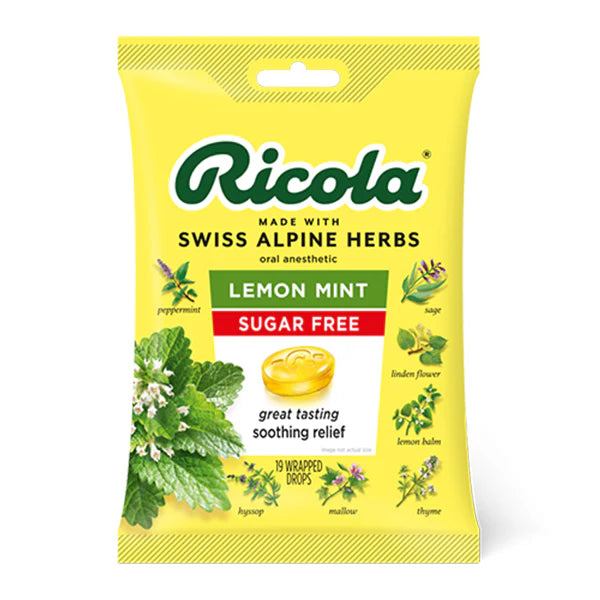 Ricola Lemon Mint No sugar Cough Drops Bag 75g