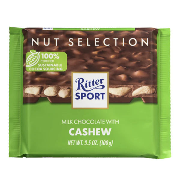 Ritter Sport - Milk Chocolate With Cashew - 12 x 100g