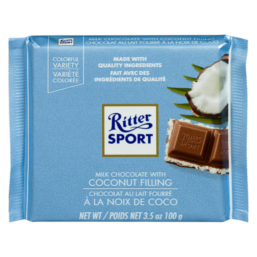 Ritter Sport Milk Chocolate With Coconut Filling 6 x 100g