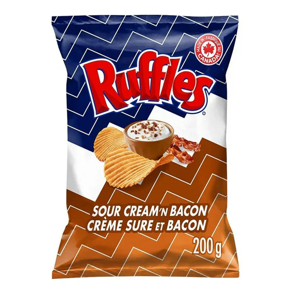 Ruffles - Crema Agria y Tocino - 12 x 200g