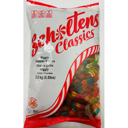 Scholtens Wiggly Gummi Worms Bulk Candy 2.5 Kg