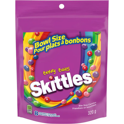 Skittles - Berry Chewy Candy Bowl Size Bag - 320g